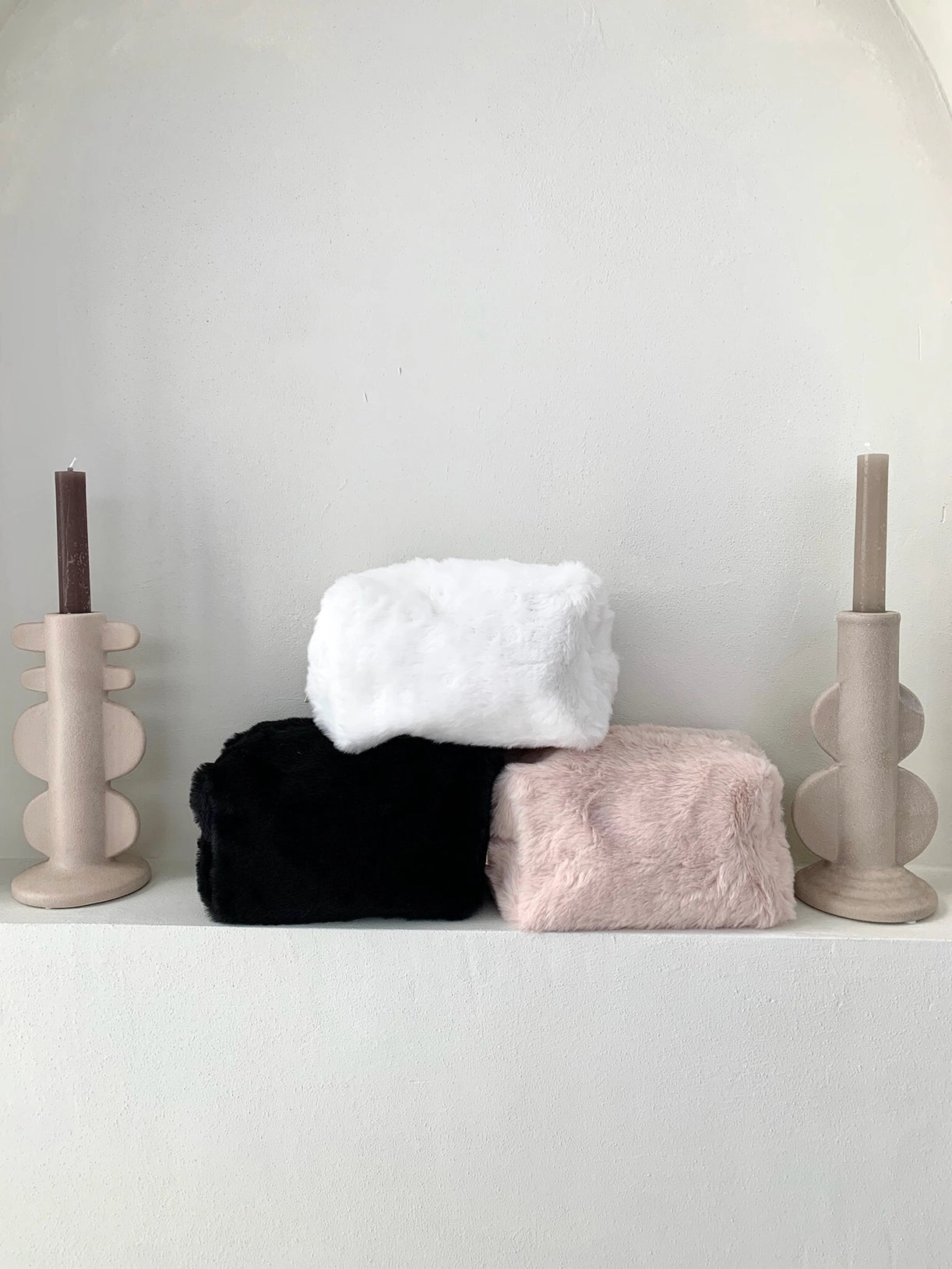 Kosmetik taske fake fur - Rosa