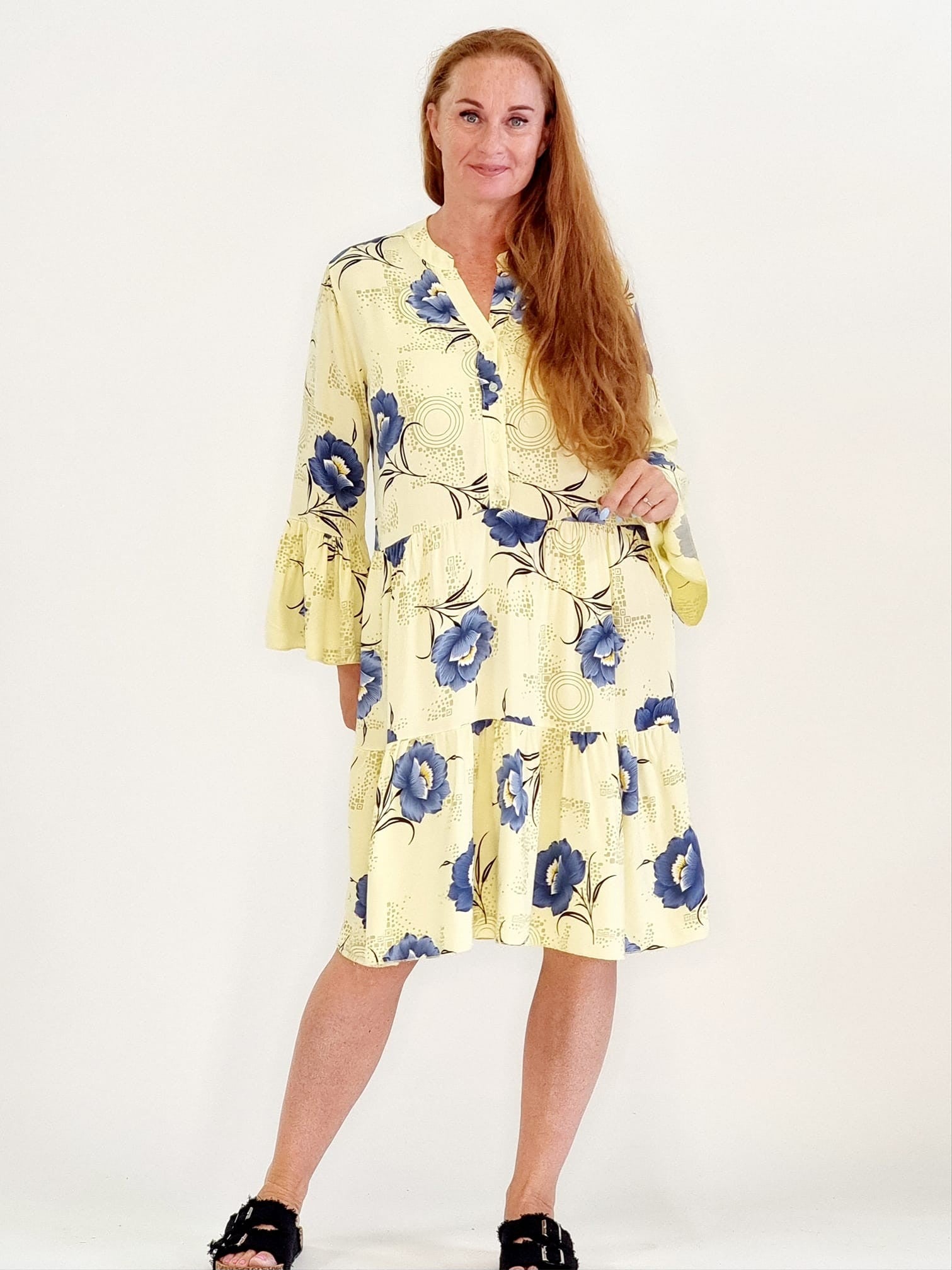 Blomstret tunika - Gul