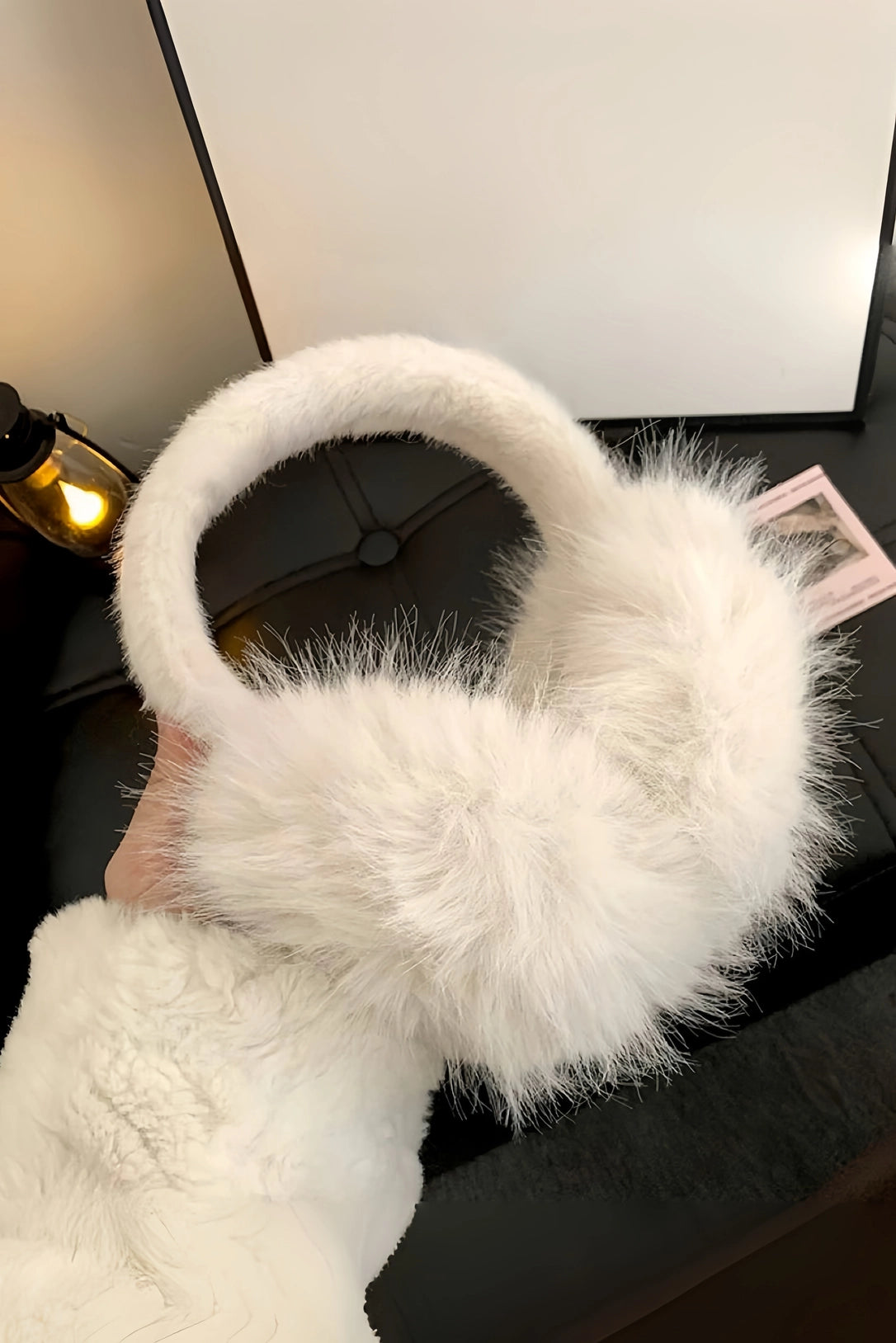 FAKE FUR ØREVARMERE HVID