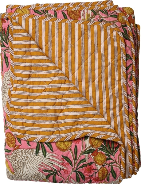 Quiltet plaid  med multi print