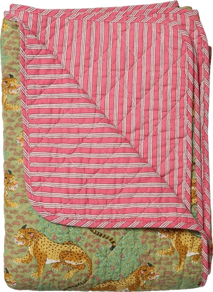 Quiltet plaid  med multi print