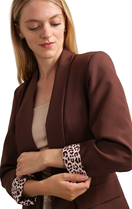 Blazer med leo ærme - Brun