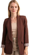 Blazer med leo ærme - Brun