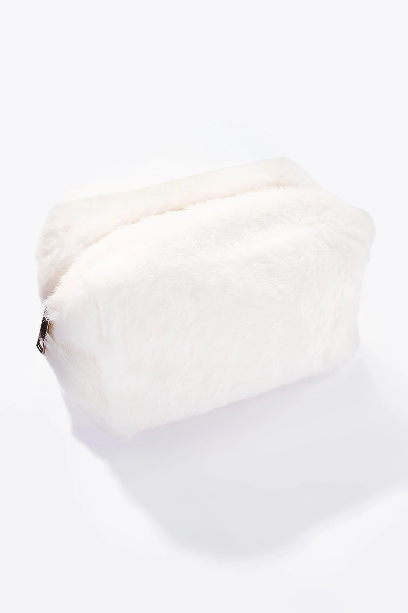 Kosmetik taske fake fur - Hvid
