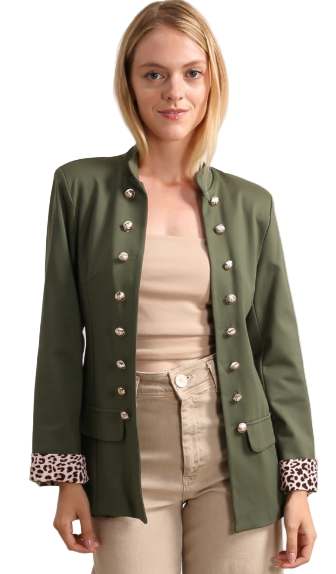 Blazer med leo ærme - Grøn