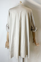 Poplin skjorte med broderi - Beige