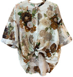 Skjortebluse med blomsterprint
