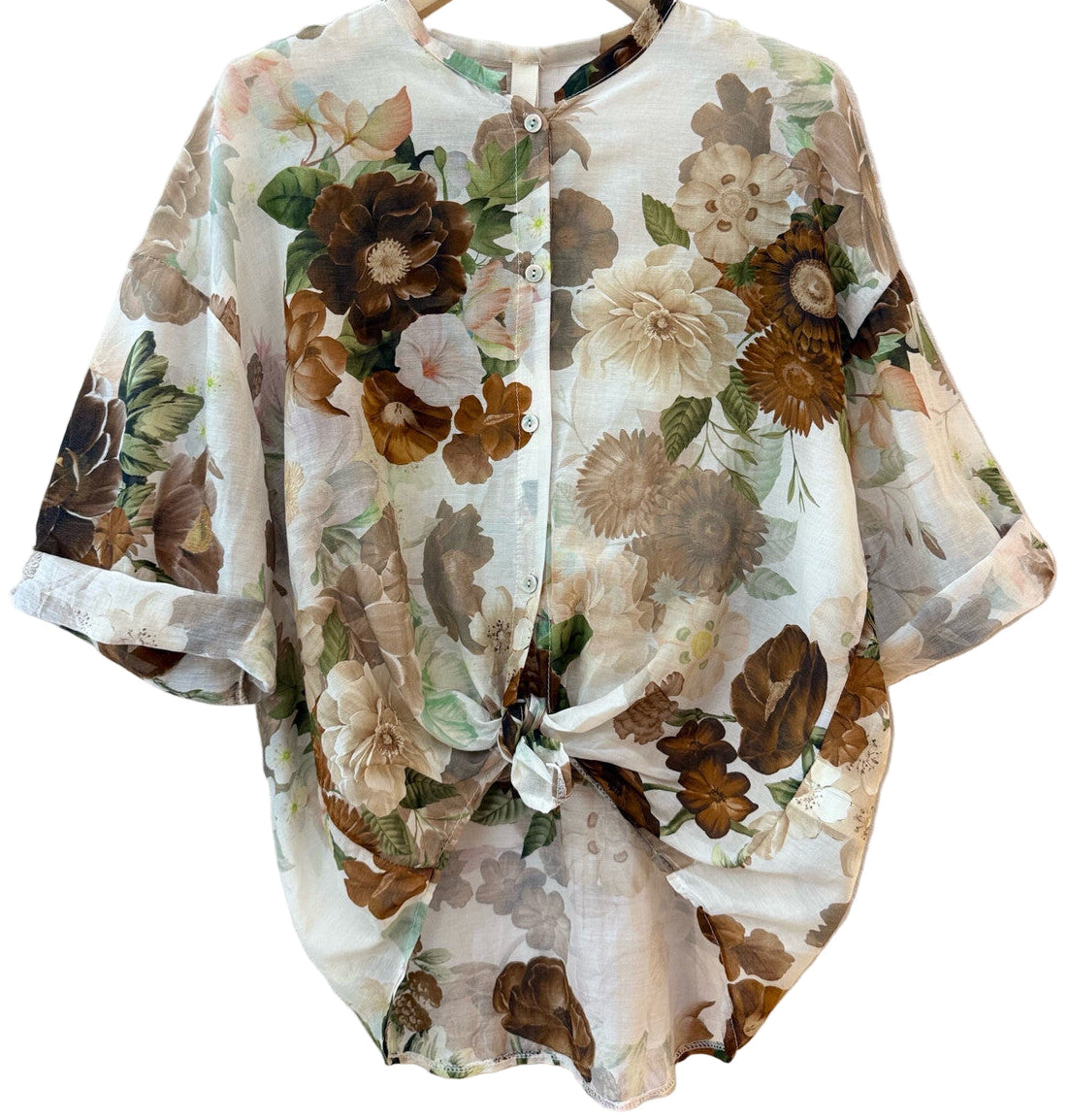 Skjortebluse med blomsterprint