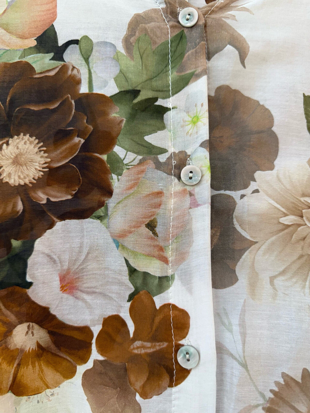 Skjortebluse med blomsterprint