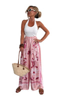 Satinbuks med print - Rosa