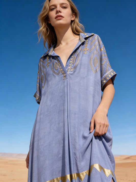 ETHNIC KJOLE JEANS/GULD