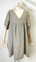 Kort mousselin kjole - Taupe