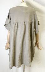 Kort mousselin kjole - Taupe