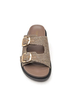 Chunky sandaler med guldspænder