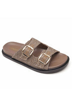 Chunky sandaler med guldspænder