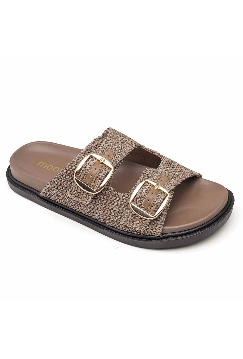 Chunky sandaler med guldspænder