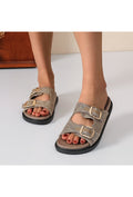 Chunky sandaler med guldspænder