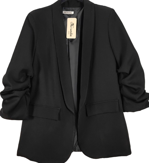 Blazer med rynkeærme