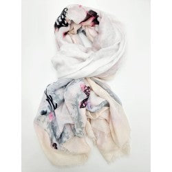 Tørklæde med pastelprint